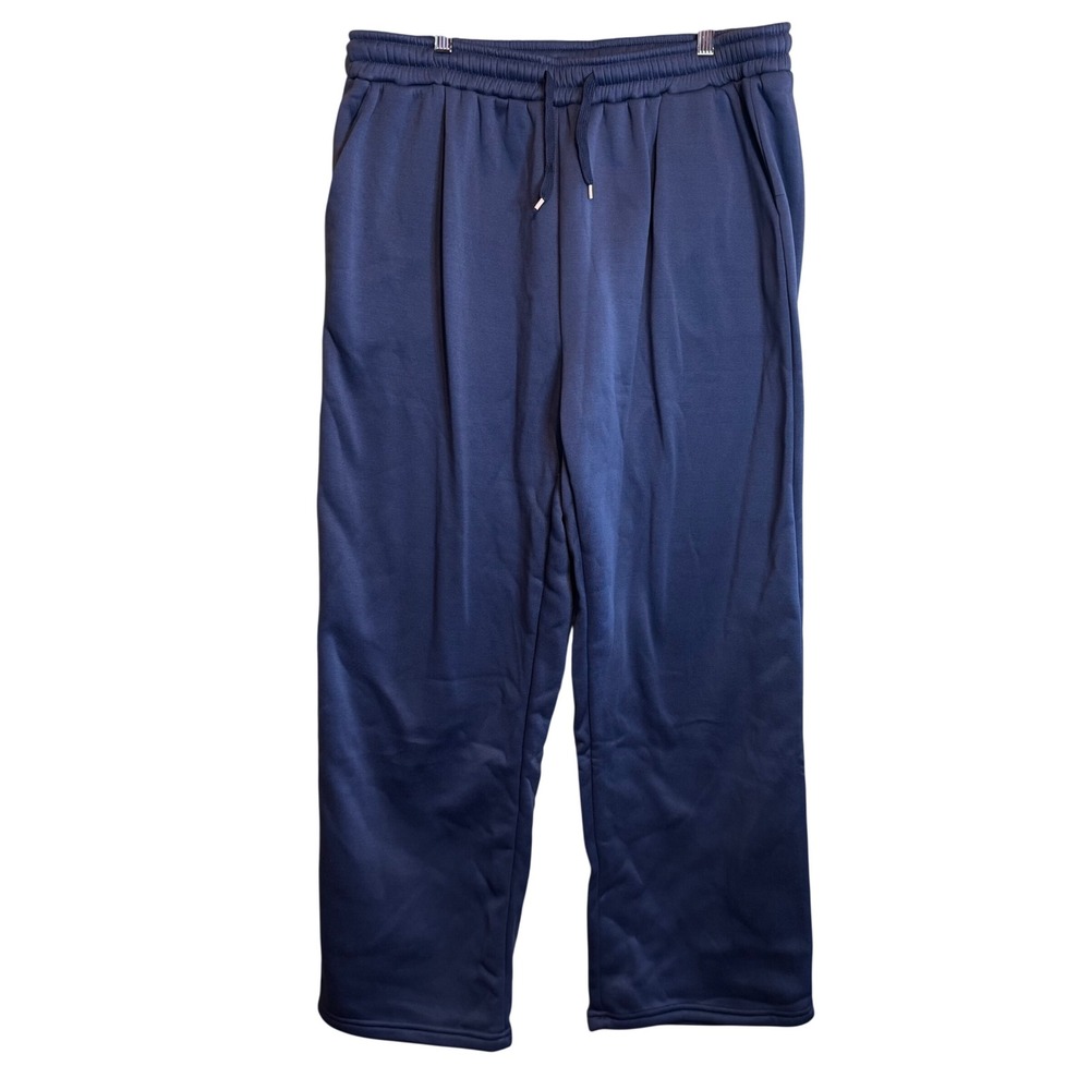 NWOT Womens Casual Comfort Drawstring Lounge Fleece Lined Sweatpants Blue‎ 2XL